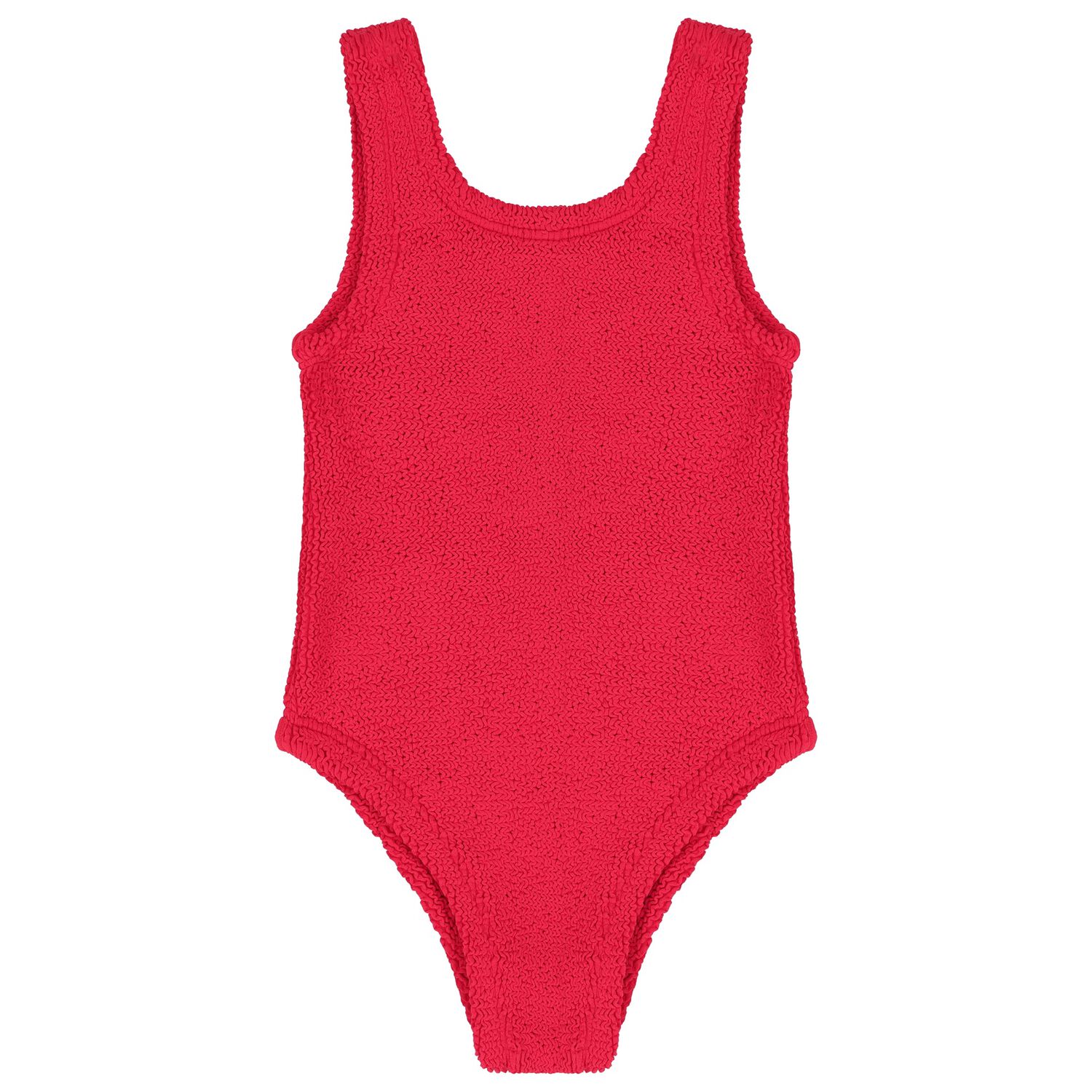 Girls Red Crinkle Swimsuit , 4, hi-res