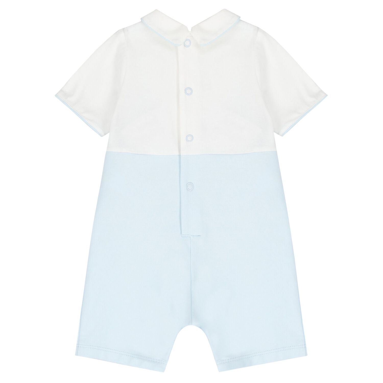 Baby Boys Blue & White Romper, 1, hi-res image number null