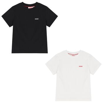 Boys White & Black T-Shirts ( 2-Pack )