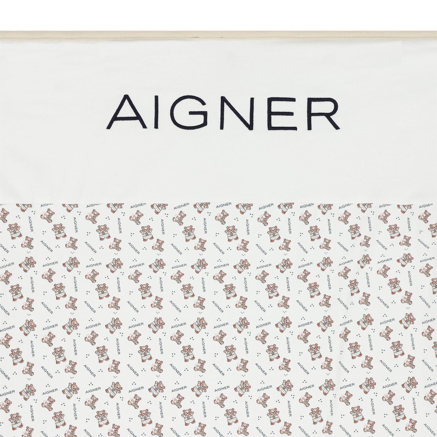 White & Beige Logo Baby Blanket, 1, hi-res image number null