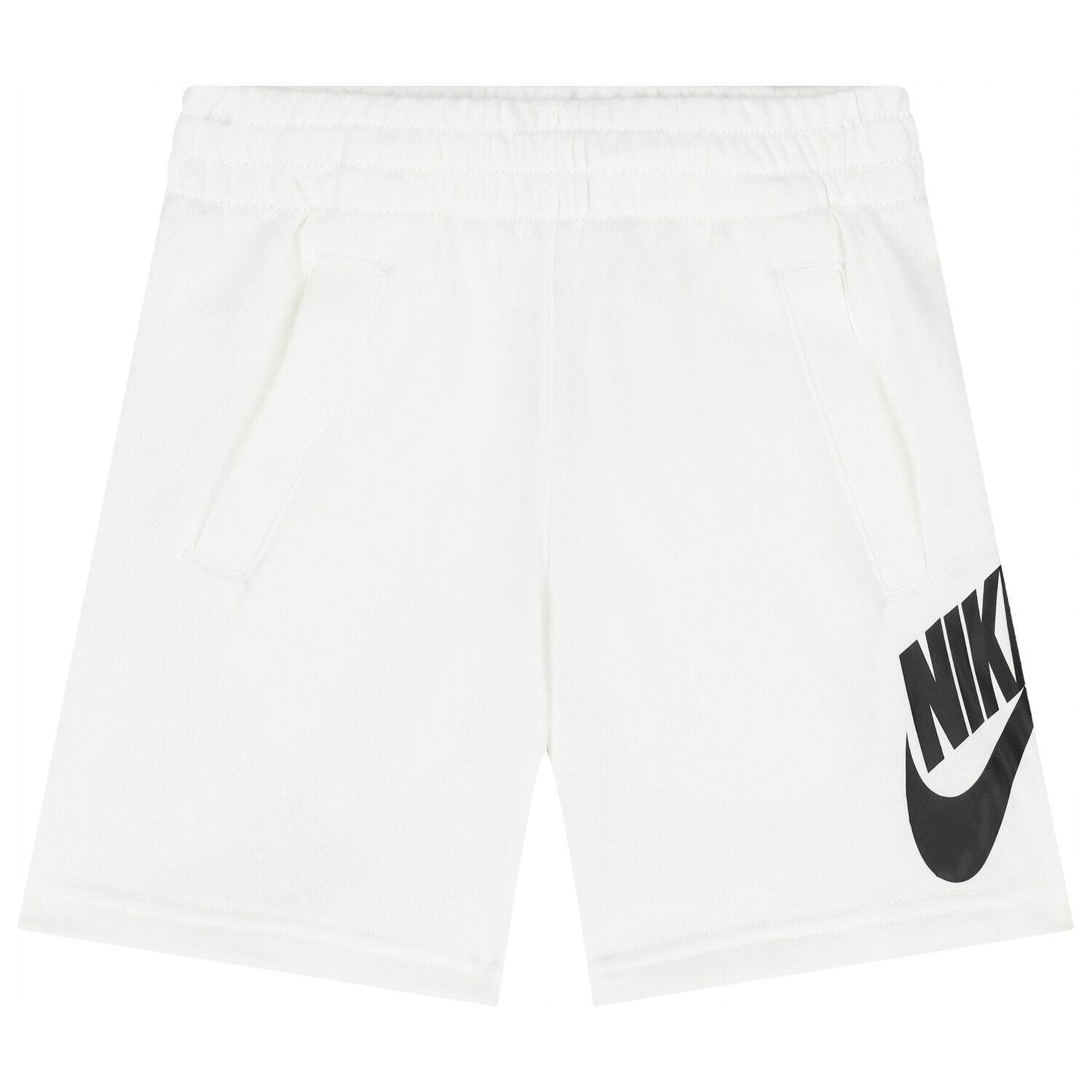 Boys White Jersey Shorts, 2, hi-res