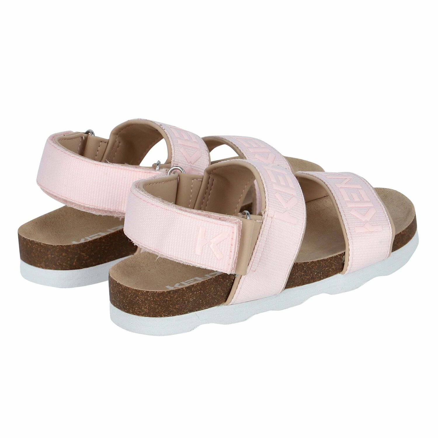 Girls Pink Logo Sandals, 1, hi-res
