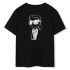 Boys Mini Me Black Ikonik Karl Logo T-Shirt, 1, hi-res