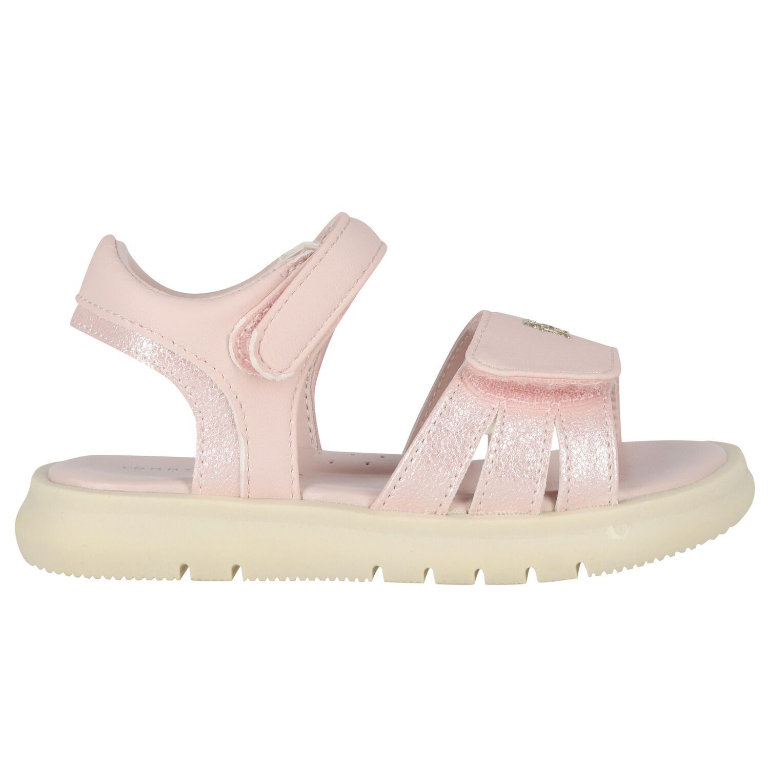Girls Pink Logo Sandals, 1, hi-res