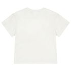 Girls Mini Me Ivory Logo T-Shirt, 1, hi-res