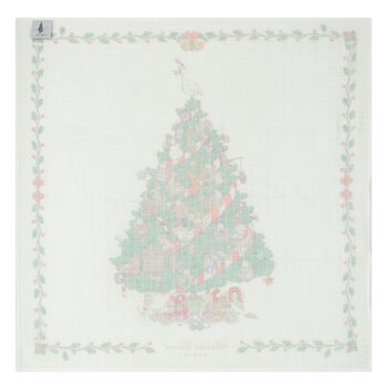 Ivory & Green Christmas Tree Swaddle Blanket