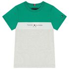 طقم شورت أولاد بالشعار باللون الأخضر والرمادى, 2, hi-res