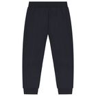 Boys Navy Blue Logo Joggers, 2, hi-res