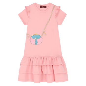 Girls Pink Logo Dress