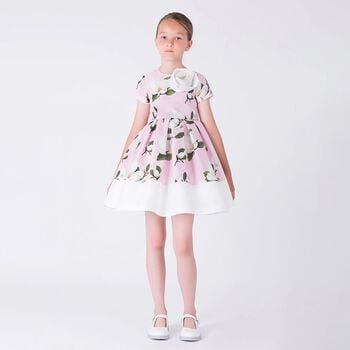 Girls Pink Floral Dress