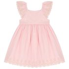 Girls Pink Embroidered Dress, 2, hi-res