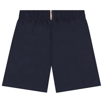 Boys Navy Blue Logo Swim Shorts