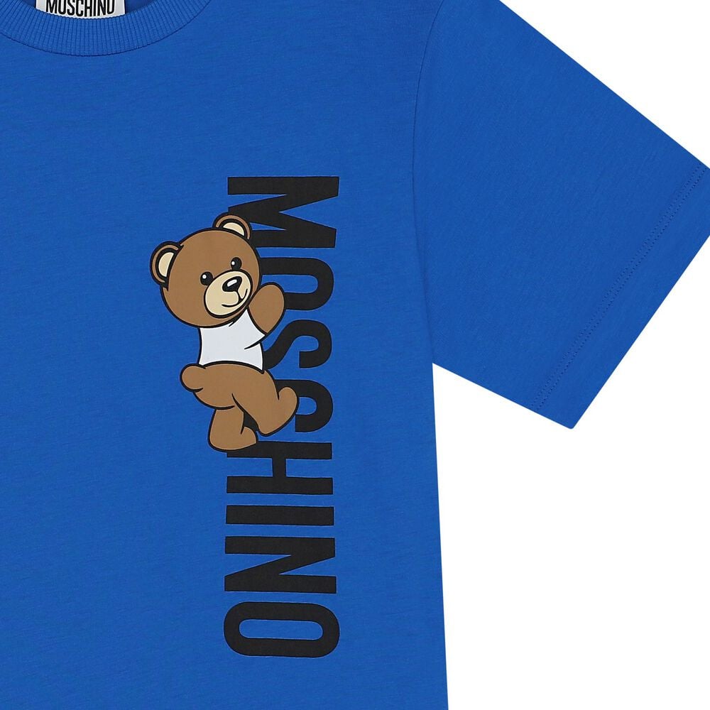 Moschino Baby Teddy Bear Logo T-Shirt in Green