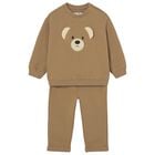 Younger Beige Teddy Bear Tracksuit, 2, hi-res