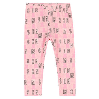 Younger Girls Pink Logo Leggings