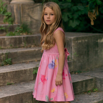 Girls Pink Floral Dress