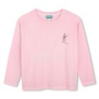 Girls Pink Bunny Logo Long Sleeve Top, 1, hi-res