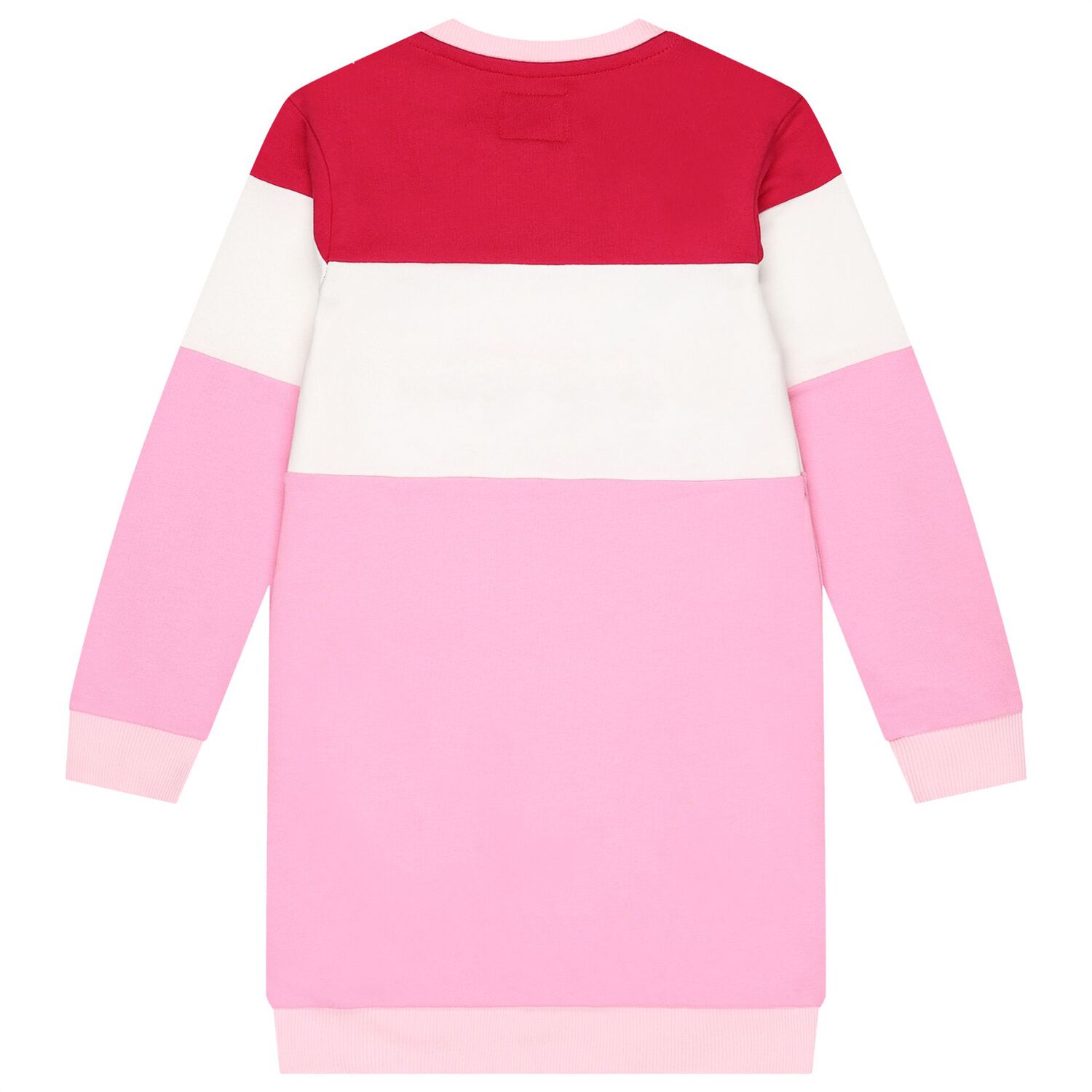 Girls Pink & White Logo Sweatshirt Dress, 1, hi-res