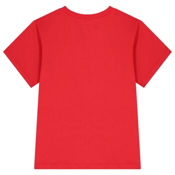 Boys Red Teddy Bear Logo T-Shirt