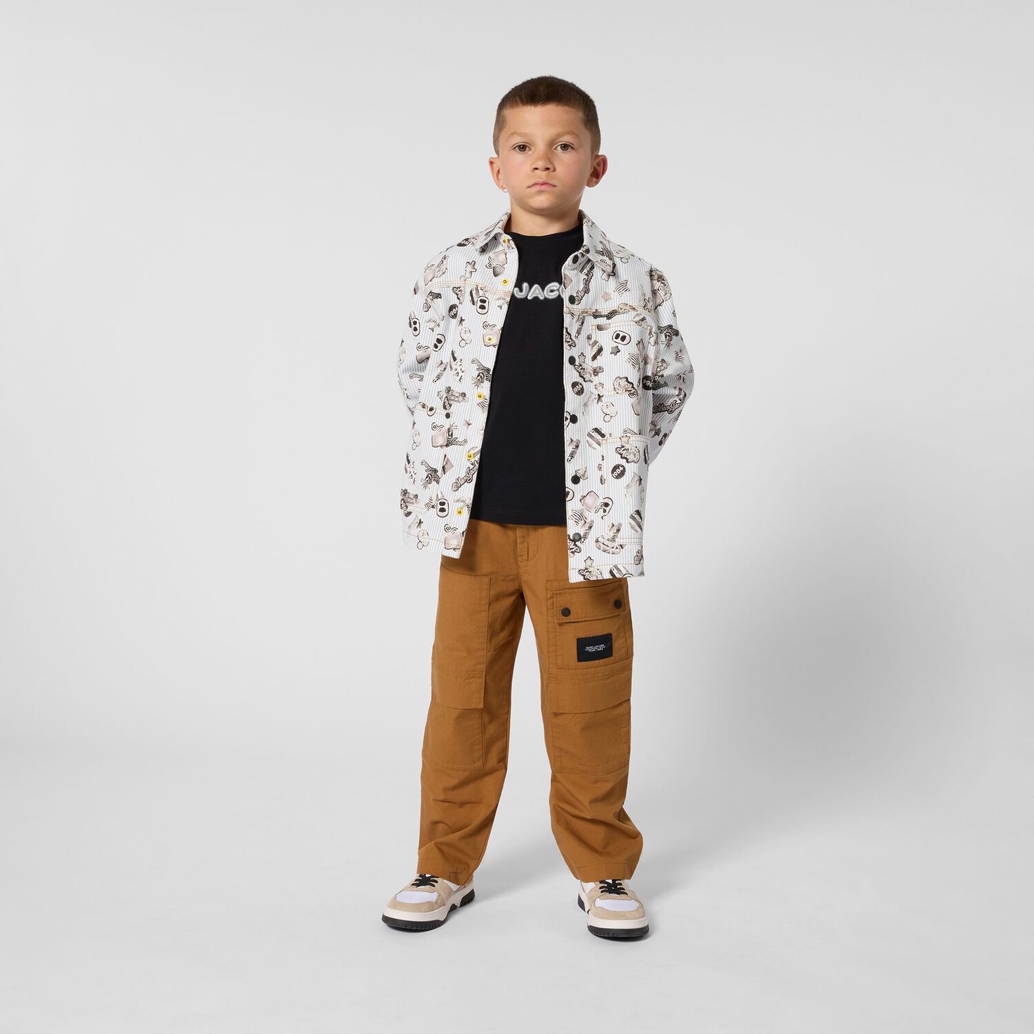 Boys Black Logo T-Shirt, 1, hi-res