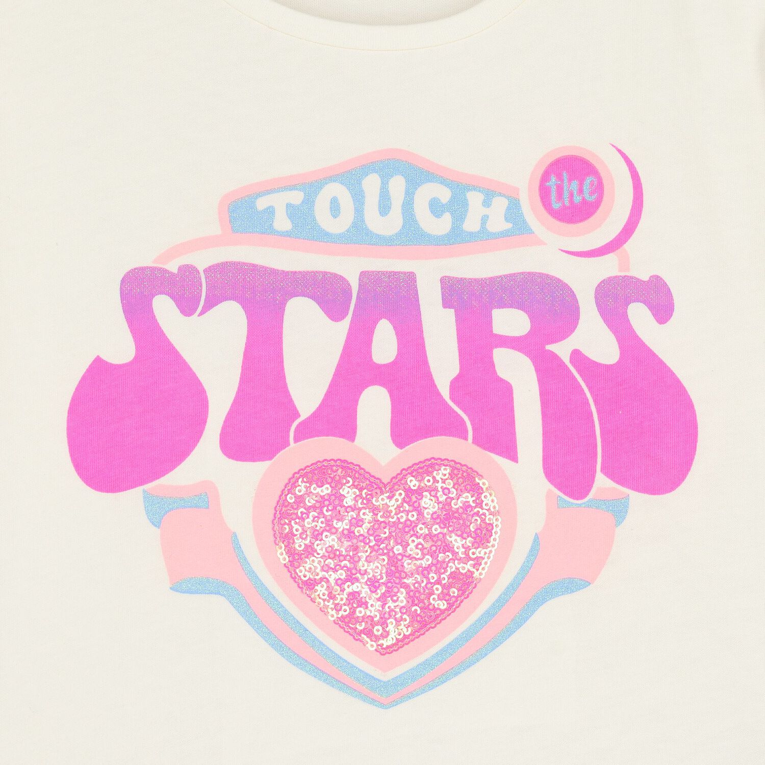 Girls Ivory Embellished T-Shirt, 1, hi-res