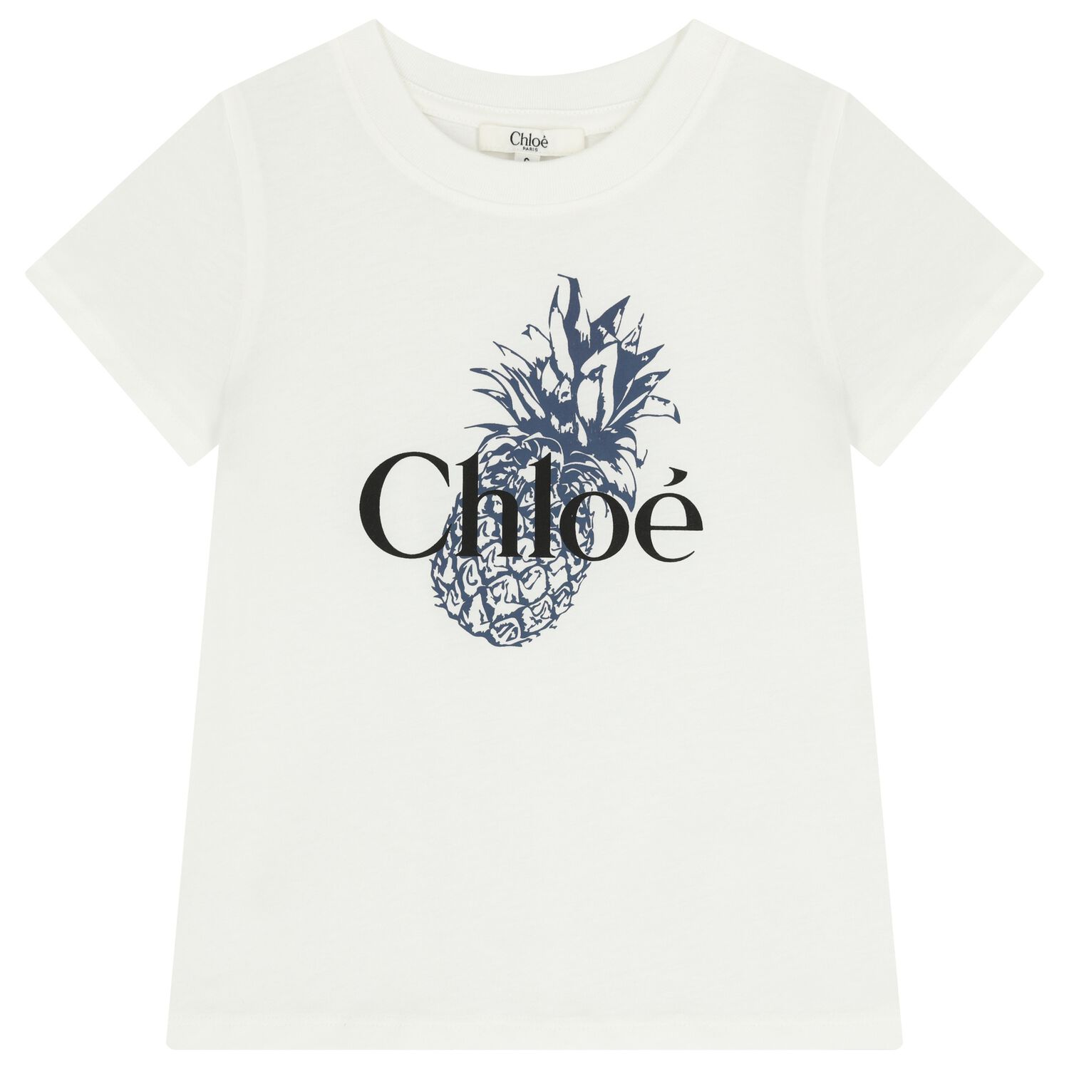 Girls White Mini Me Pineapple Logo T-Shirt, 1, hi-res
