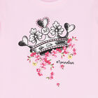 Girls Pink Crown Print T-Shirt, 1, hi-res