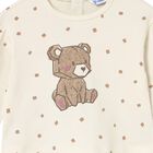 Younger Girls Ivory Teddy Bear Long Sleeve Top, 1, hi-res
