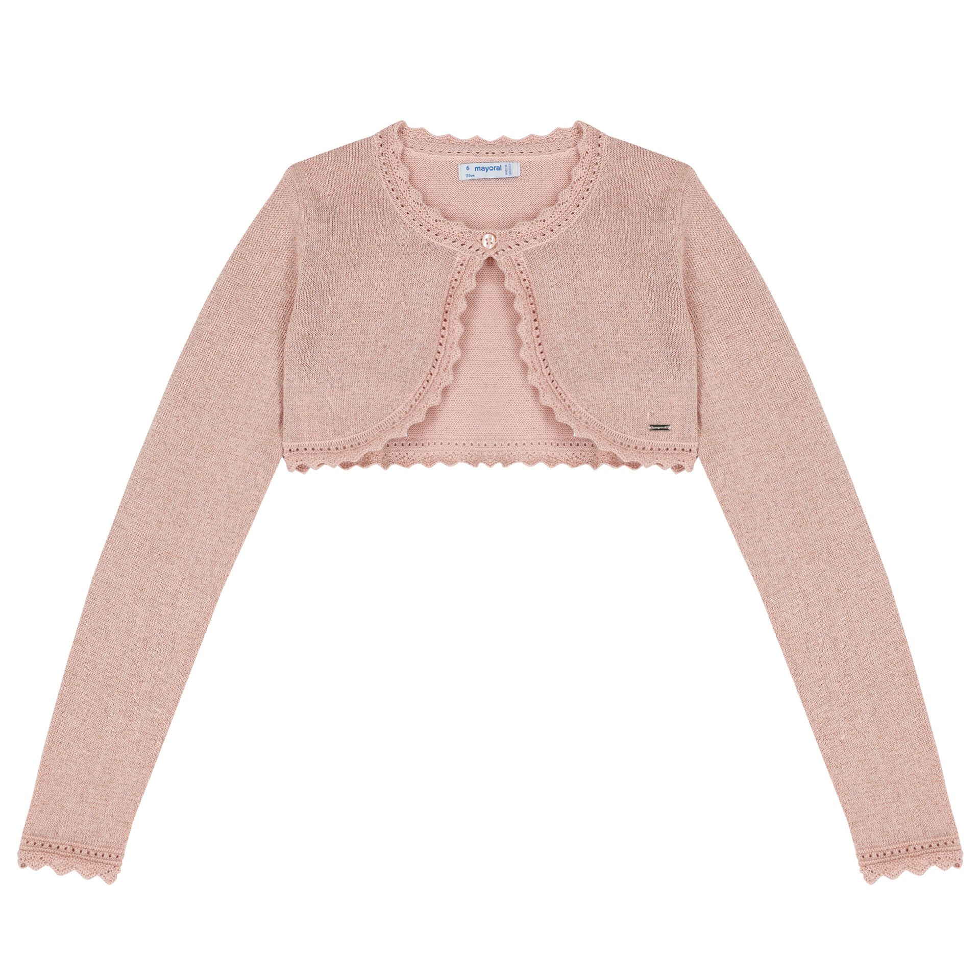 Mayoral Girls Pink Bolero Cardigan Junior Couture