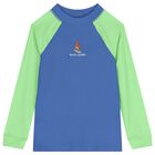 Boys Blue Polo Bear Rash Guard, 1, hi-res