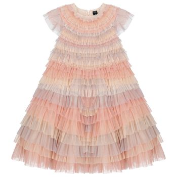 Girls Pink Layered Dress