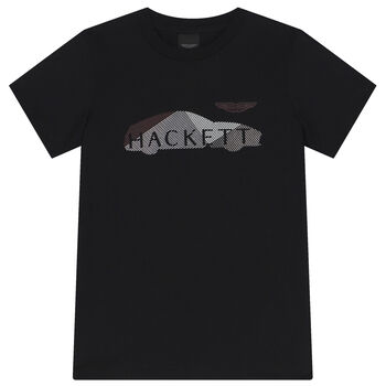 Boys Black Aston Martin Logo T-Shirt