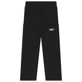 Boys Black Logo Trousers