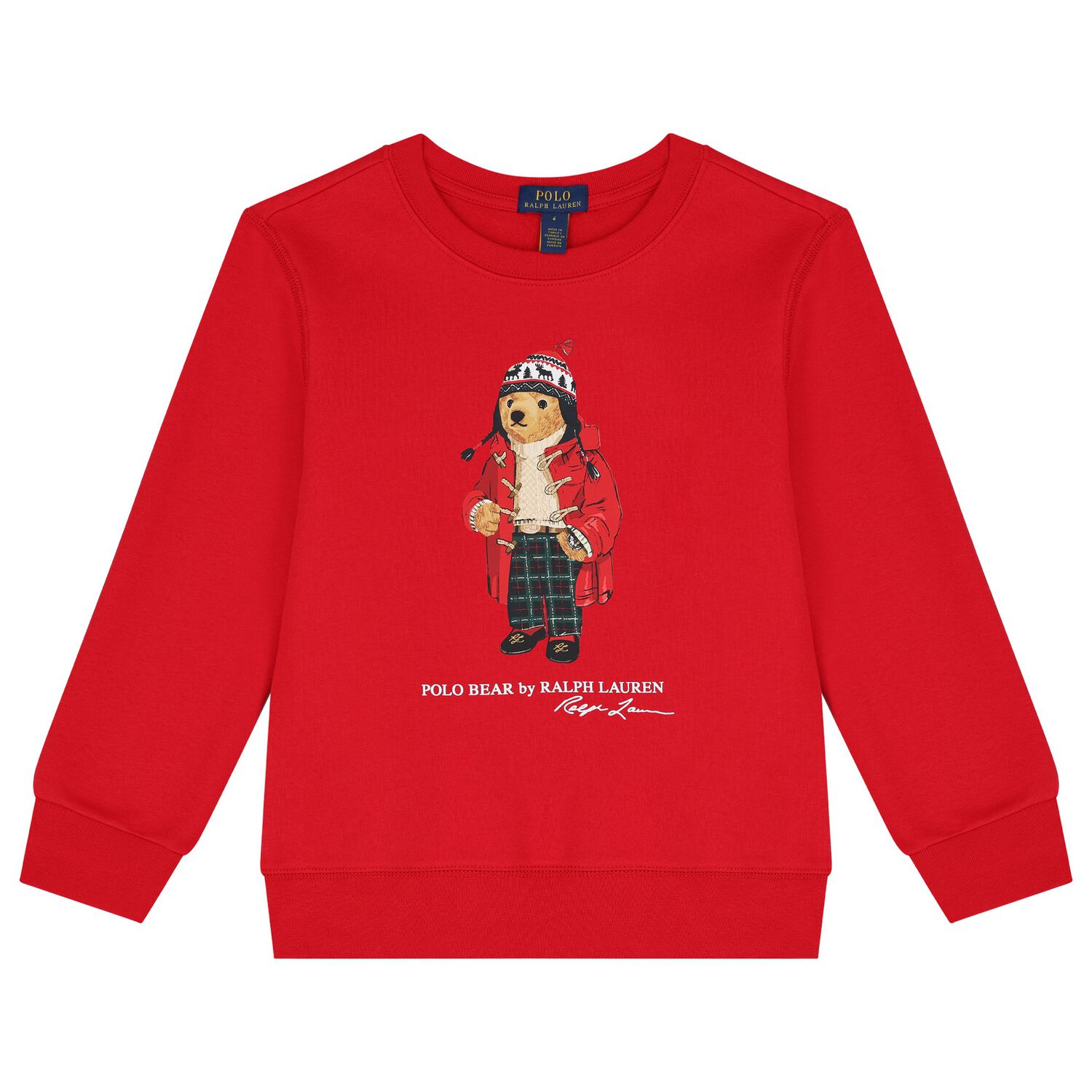 Boys Red Polo Bear Sweatshirt, 1, hi-res image number null