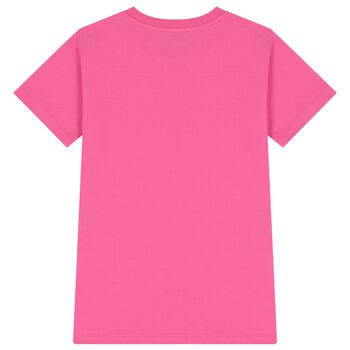 فستان بنات بالشعار باللون الوردى 