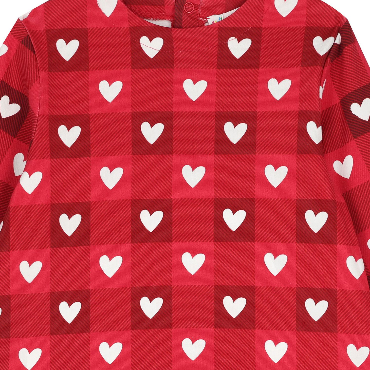Girls Red Heart & Check Dress Set, 1, hi-res image number null