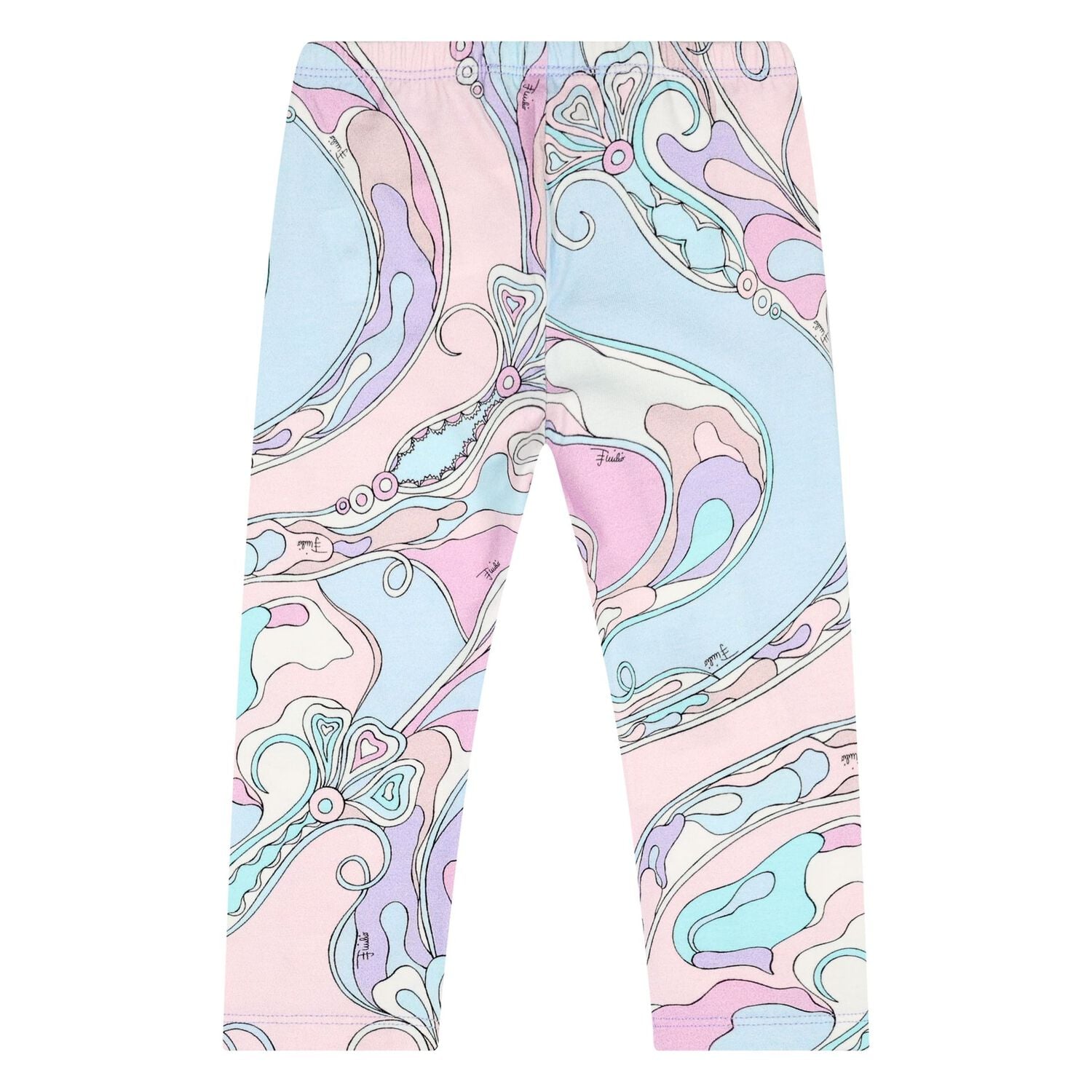 Younger Girls Pink & Blue Logo Orchidee Leggings, 1, hi-res
