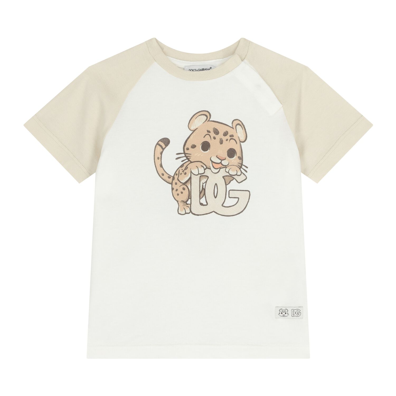 Baby Boys Ivory & Beige Leopard T-Shirt, 1, hi-res