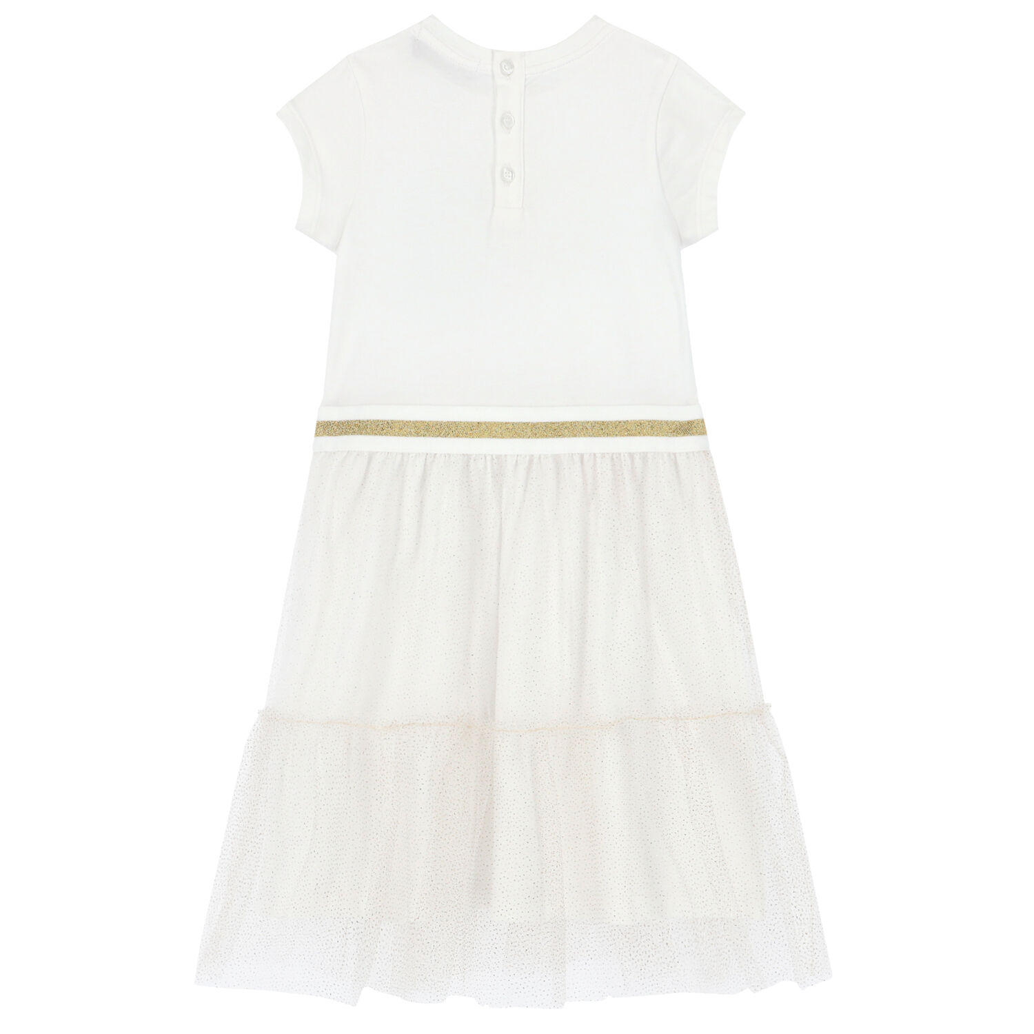 Girls White Logo Dress, 1, hi-res