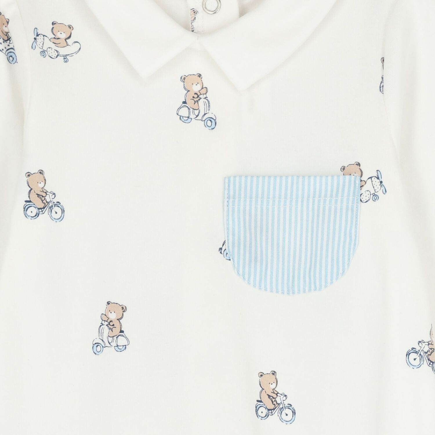 Baby Boys Ivory & Blue Babygrows ( 2-Pack ), 2, hi-res