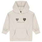 Girls Beige Heart Leggings Set, 1, hi-res