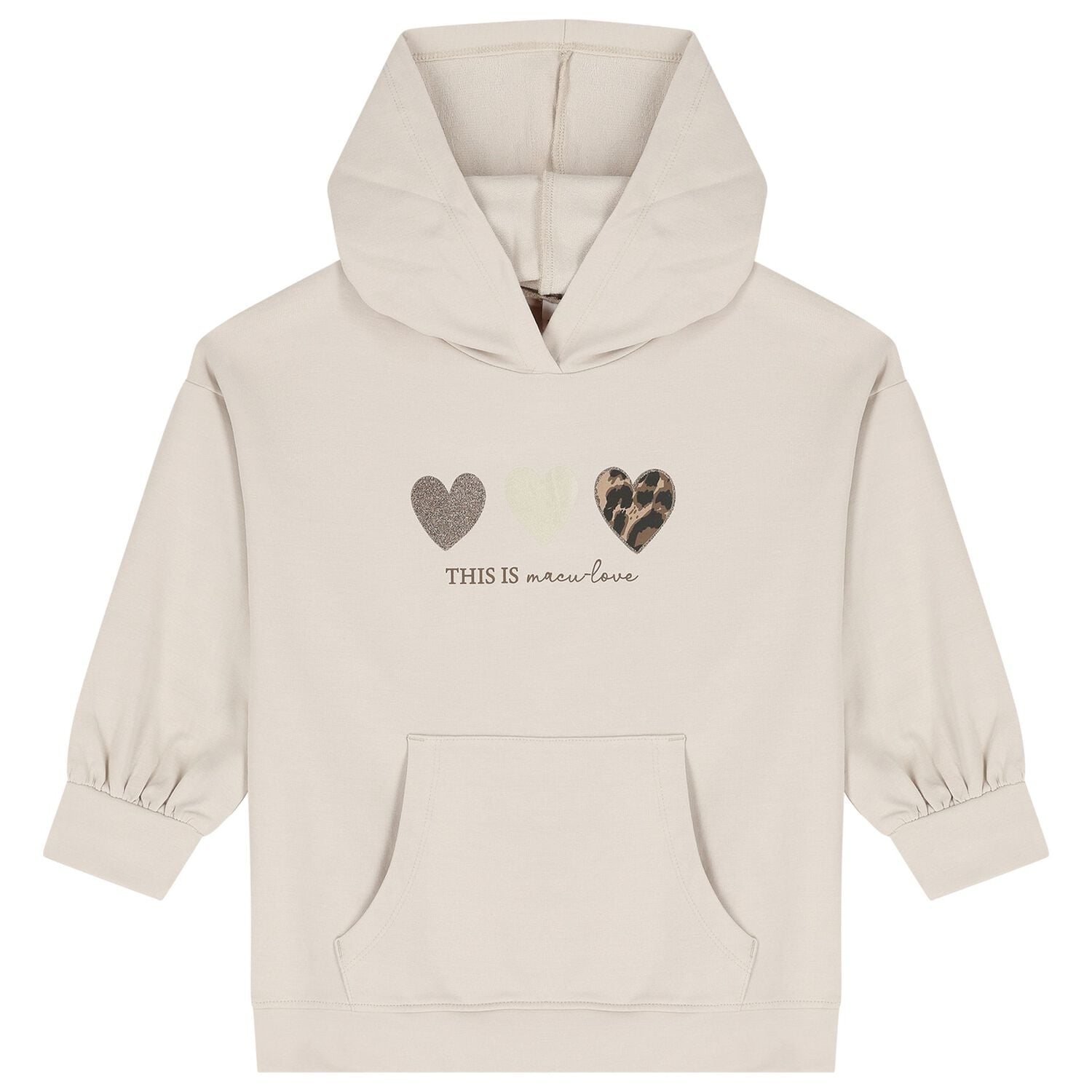Girls Beige Heart Leggings Set, 1, hi-res