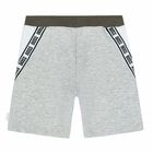 Younger Boys Grey Logo Shorts, 1, hi-res