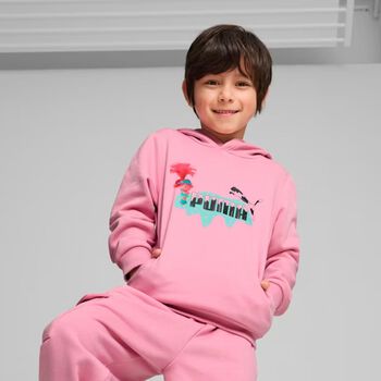 Girls Pink Trolls Logo Hooded Top