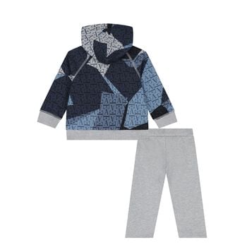 Younger Boys Grey & Blue Logo Tracksuit