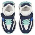 حذاء أولاد رياضي باللون الأبيض و الكحلي , 2, hi-res