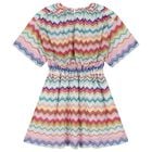 Girls Multi-Coloured Zig Zag Crochet Dress, 1, hi-res