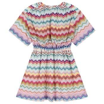 Girls Multi-Coloured Zig Zag Crochet Dress