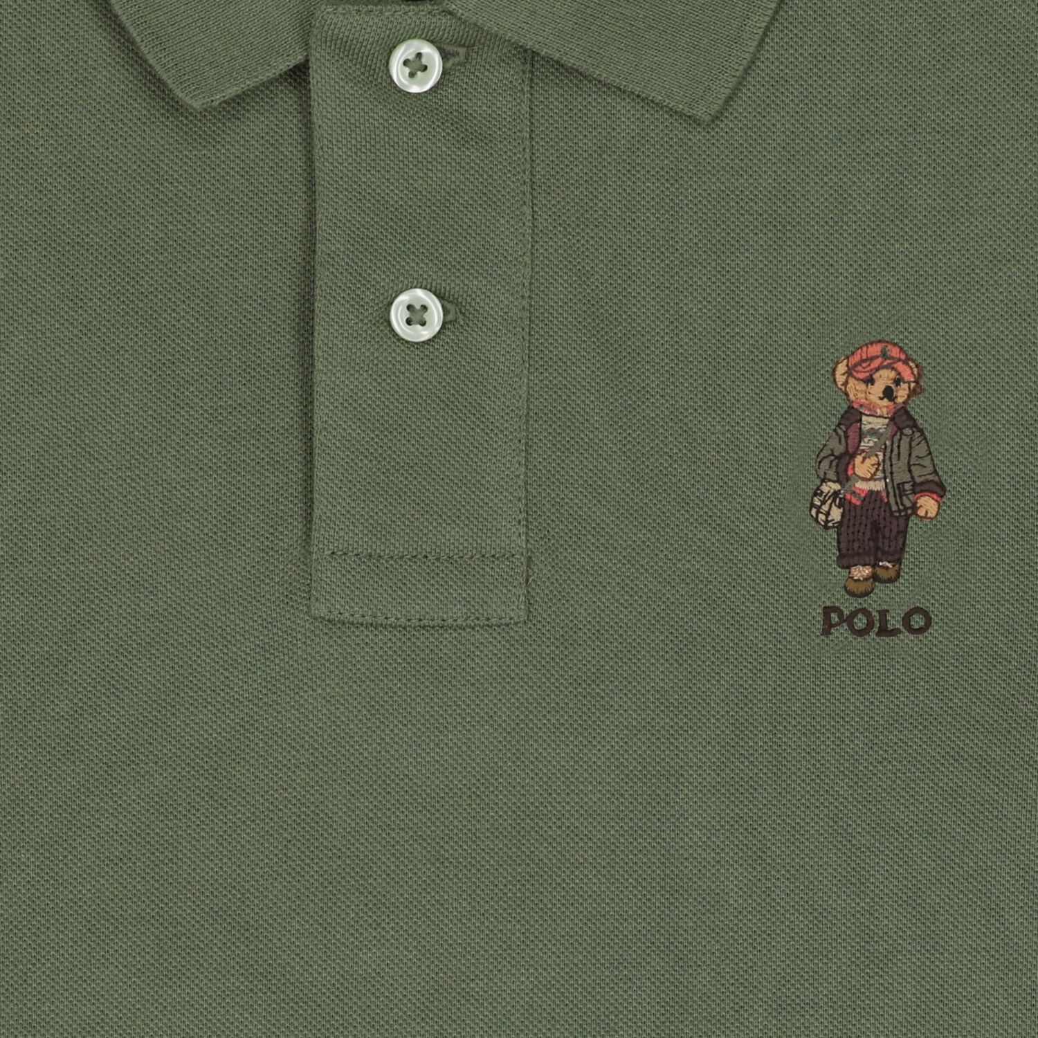 Boys Green Logo Polo Shirt, 1, hi-res