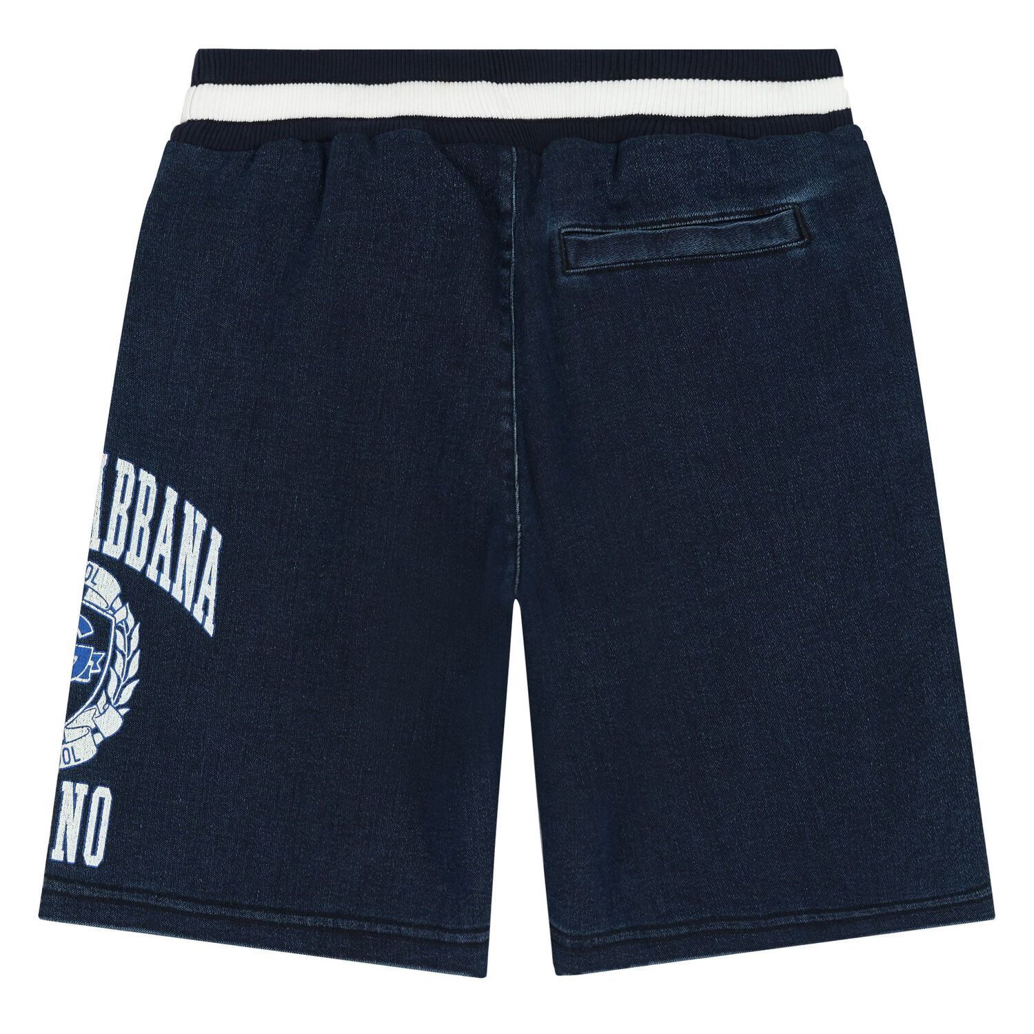 Boys Navy Blue Varsity Logo Shorts, 1, hi-res